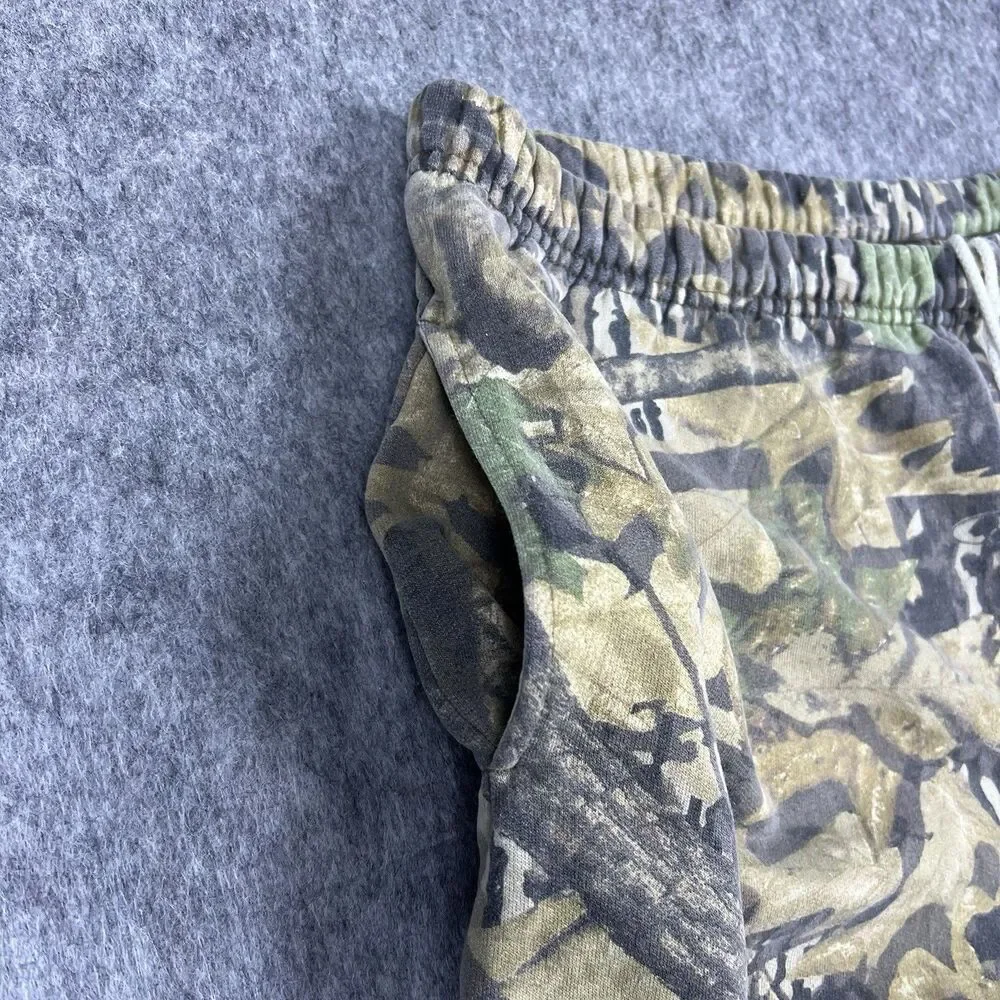 Vtg Jerzees Outdoors Men’s Sweatpants Mossy Oak Camo Drawstring Baggy Size XL